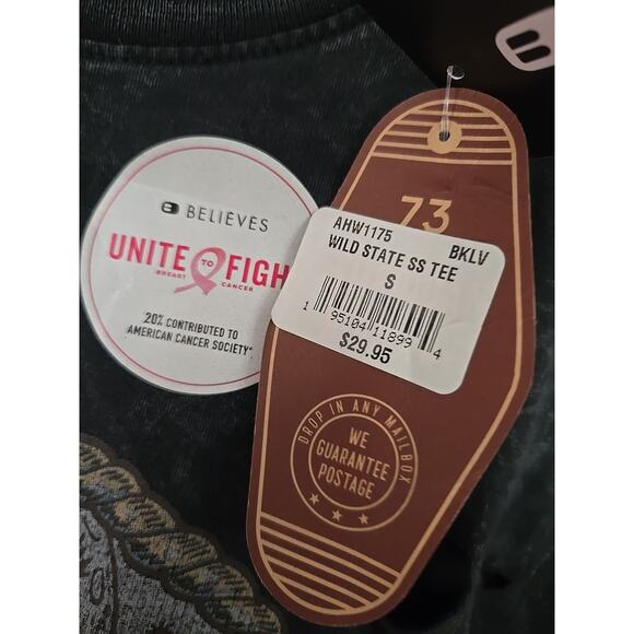 The Buckle Women’s American Highway Acid Wash Distressed Shirt-New! Sz Small - Picture 5 of 7